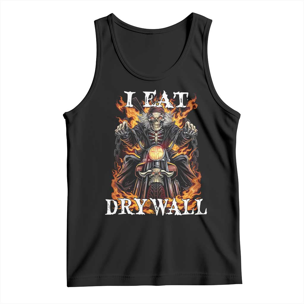 Funny Cringe Hard Skeleton Meme Tank Top I Eat Drywall TS02 Black Print Your Wear