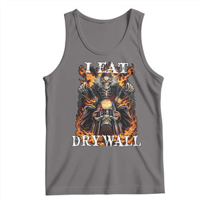 Funny Cringe Hard Skeleton Meme Tank Top I Eat Drywall TS02 Deep Heather Print Your Wear