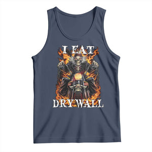 Funny Cringe Hard Skeleton Meme Tank Top I Eat Drywall TS02 Navy Print Your Wear