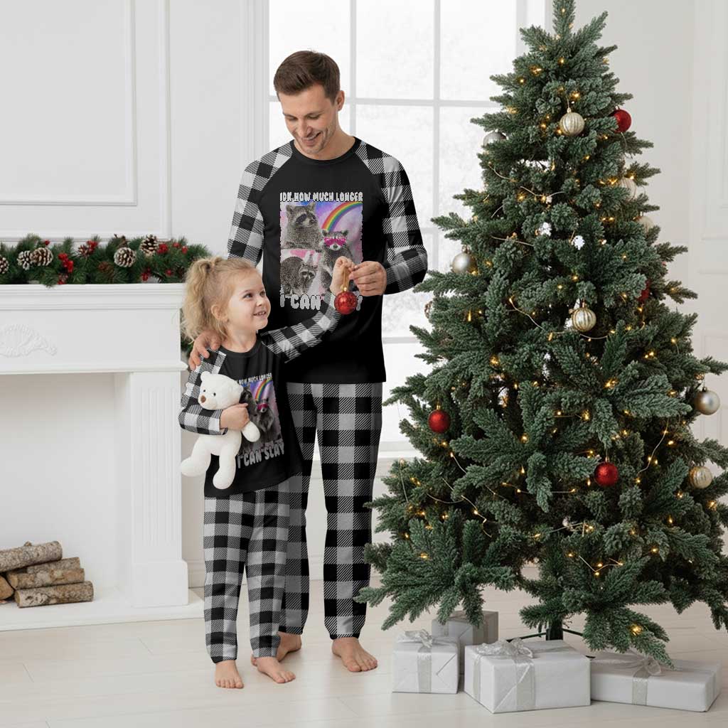 Funny Raccoon Meme Plaid Pajama Set Idk How Much Longer I Can Slay TS02 White Plaid Print Your Wear