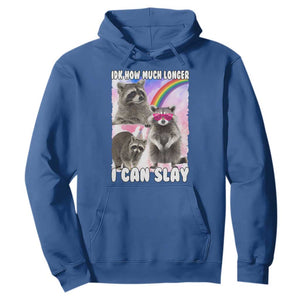 Funny Raccoon Meme Hoodie Idk How Much Longer I Can Slay TS02 Royal Blue Print Your Wear