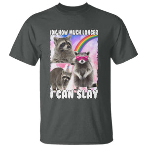 Funny Raccoon Meme T Shirt Idk How Much Longer I Can Slay TS02 Dark Heather Print Your Wear