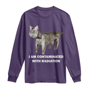 Funny Cat Meme Long Sleeve Shirt I Am Contaminated With Radiation Humorous Oddly Specific TS02 Purple Print Your Wear