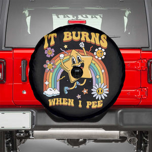 Funny Saying Spare Tire Cover It Burns When I Pee Sarcastic Ironic Meme Nostalgia TS02 Black Print Your Wear