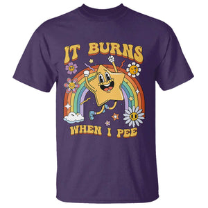 Funny Saying T Shirt It Burns When I Pee Sarcastic Ironic Meme Nostalgia TS02 Purple Print Your Wear