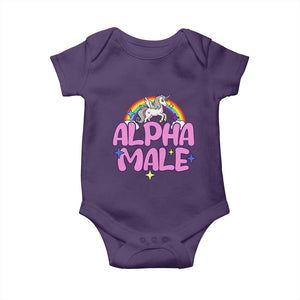 Funny Sarcastic Alpha Male Baby Onesie Unicorn Sarcastic Ironic Weird Y2K Humor TS02 Purple Print Your Wear