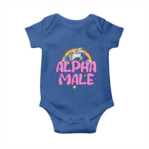 Funny Sarcastic Alpha Male Baby Onesie Unicorn Sarcastic Ironic Weird Y2K Humor TS02 Royal Blue Print Your Wear