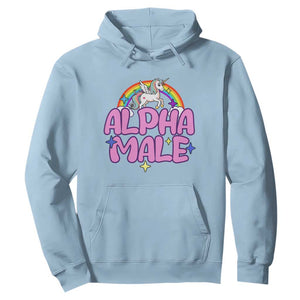 Funny Sarcastic Alpha Male Hoodie Unicorn Sarcastic Ironic Weird Y2K Humor TS02 Light Blue Print Your Wear