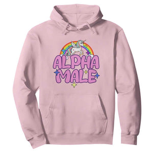 Funny Sarcastic Alpha Male Hoodie Unicorn Sarcastic Ironic Weird Y2K Humor TS02 Light Pink Print Your Wear