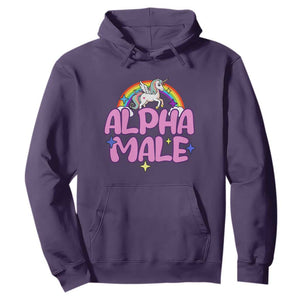 Funny Sarcastic Alpha Male Hoodie Unicorn Sarcastic Ironic Weird Y2K Humor TS02 Purple Print Your Wear