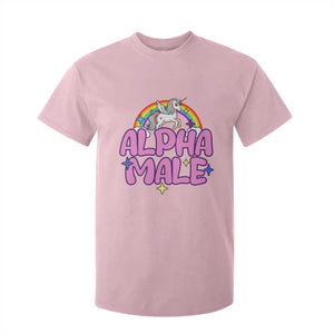 Funny Sarcastic Alpha Male T Shirt For Kid Unicorn Sarcastic Ironic Weird Y2K Humor TS02 Light Pink Print Your Wear