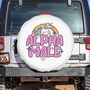 Funny Sarcastic Alpha Male Spare Tire Cover Unicorn Sarcastic Ironic Weird Y2K Humor TS02 No hole White Print Your Wear