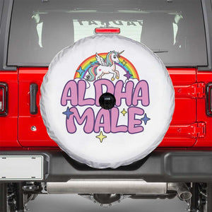 Funny Sarcastic Alpha Male Spare Tire Cover Unicorn Sarcastic Ironic Weird Y2K Humor TS02 White Print Your Wear