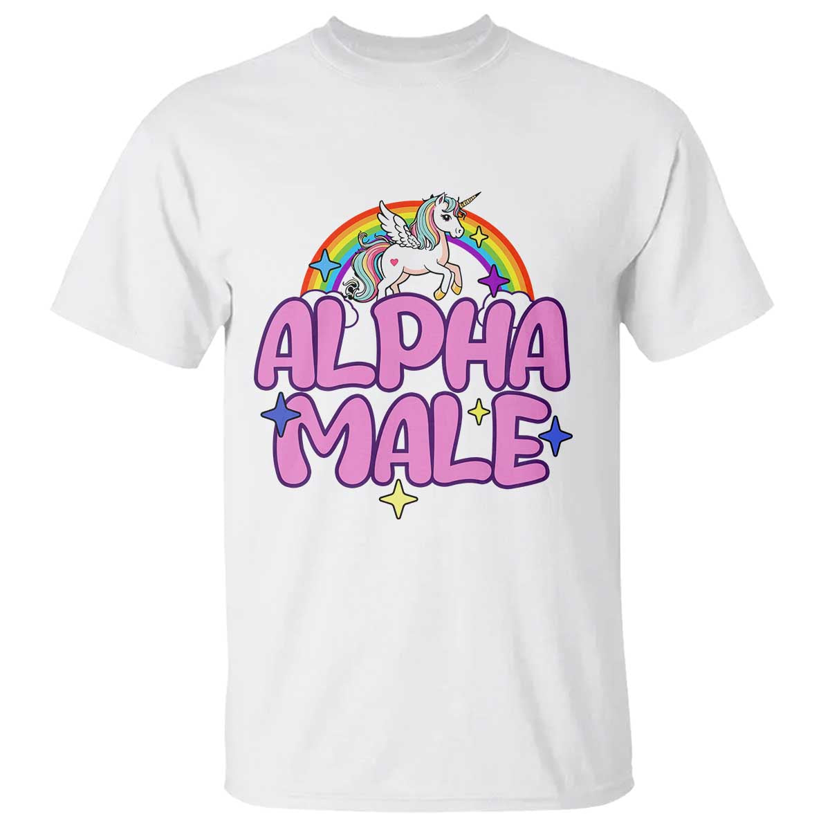 Funny Sarcastic Alpha Male T Shirt Unicorn Sarcastic Ironic Weird Y2K Humor TS02 White Print Your Wear