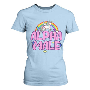 Funny Sarcastic Alpha Male T Shirt For Women Unicorn Sarcastic Ironic Weird Y2K Humor TS02 Light Blue Print Your Wear