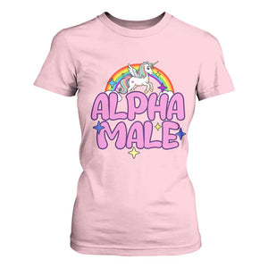 Funny Sarcastic Alpha Male T Shirt For Women Unicorn Sarcastic Ironic Weird Y2K Humor TS02 Light Pink Print Your Wear