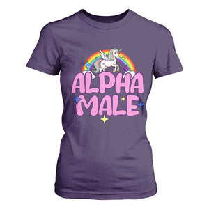 Funny Sarcastic Alpha Male T Shirt For Women Unicorn Sarcastic Ironic Weird Y2K Humor TS02 Purple Print Your Wear