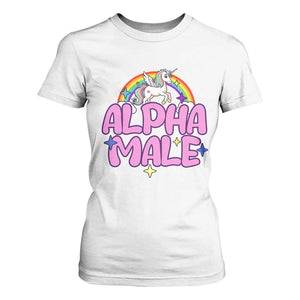 Funny Sarcastic Alpha Male T Shirt For Women Unicorn Sarcastic Ironic Weird Y2K Humor TS02 White Print Your Wear