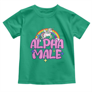 Funny Sarcastic Alpha Male Toddler T Shirt Unicorn Sarcastic Ironic Weird Y2K Humor TS02 Irish Green Print Your Wear