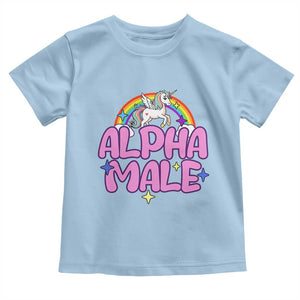 Funny Sarcastic Alpha Male Toddler T Shirt Unicorn Sarcastic Ironic Weird Y2K Humor TS02 Light Blue Print Your Wear