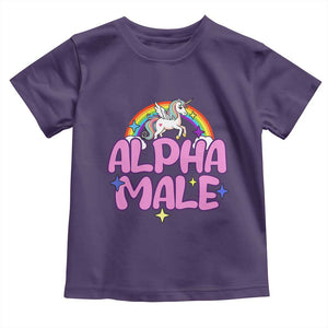 Funny Sarcastic Alpha Male Toddler T Shirt Unicorn Sarcastic Ironic Weird Y2K Humor TS02 Purple Print Your Wear