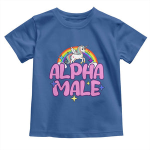 Funny Sarcastic Alpha Male Toddler T Shirt Unicorn Sarcastic Ironic Weird Y2K Humor TS02 Royal Blue Print Your Wear