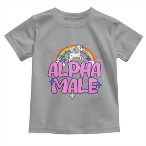 Funny Sarcastic Alpha Male Toddler T Shirt Unicorn Sarcastic Ironic Weird Y2K Humor TS02 Sport Gray Print Your Wear