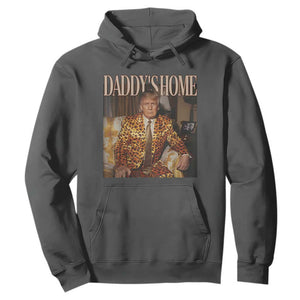 Trump Won 2024 Hoodie Daddy's Home Leopard Funny Gangster TS02 Dark Heather Print Your Wear