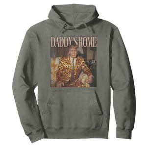 Trump Won 2024 Hoodie Daddy's Home Leopard Funny Gangster TS02 Military Green Print Your Wear