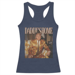 Trump Won 2024 Racerback Tank Top Daddy's Home Leopard Funny Gangster TS02 Navy Print Your Wear