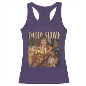 Trump Won 2024 Racerback Tank Top Daddy's Home Leopard Funny Gangster TS02 Purple Print Your Wear