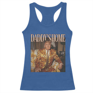 Trump Won 2024 Racerback Tank Top Daddy's Home Leopard Funny Gangster TS02 Royal Blue Print Your Wear