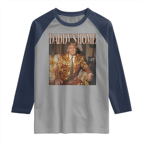 Trump Won 2024 Raglan Shirt Daddy's Home Leopard Funny Gangster TS02 Sport Gray Navy Print Your Wear