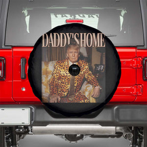 Trump Won 2024 Spare Tire Cover Daddy's Home Leopard Funny Gangster TS02 Black Print Your Wear