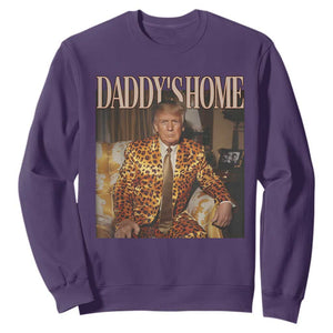 Trump Won 2024 Sweatshirt Daddy's Home Leopard Funny Gangster TS02 Purple Print Your Wear