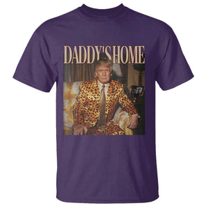 Trump Won 2024 T Shirt Daddy's Home Leopard Funny Gangster TS02 Purple Print Your Wear