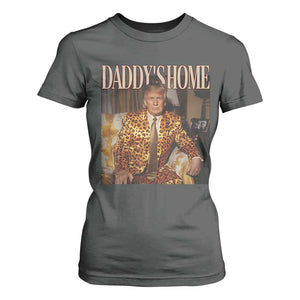 Trump Won 2024 T Shirt For Women Daddy's Home Leopard Funny Gangster TS02 Dark Heather Print Your Wear