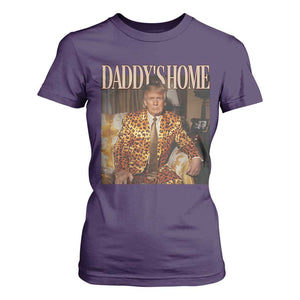 Trump Won 2024 T Shirt For Women Daddy's Home Leopard Funny Gangster TS02 Purple Print Your Wear