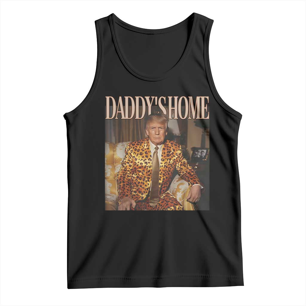 Trump Won 2024 Tank Top Daddy's Home Leopard Funny Gangster TS02 Black Print Your Wear