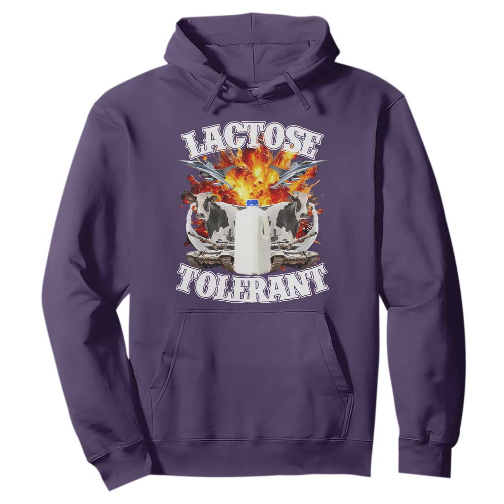 Funny Lactose Tolerant Hoodie Retro Pro-Dairy Ironic Cringe Meme TS02 Purple Print Your Wear