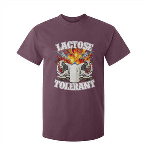 Funny Lactose Tolerant T Shirt For Kid Retro Pro-Dairy Ironic Cringe Meme TS02 Maroon Print Your Wear