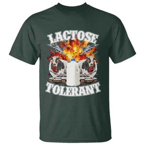 Funny Lactose Tolerant T Shirt Retro Pro-Dairy Ironic Cringe Meme TS02 Dark Forest Green Print Your Wear