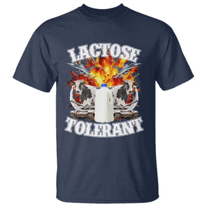 Funny Lactose Tolerant T Shirt Retro Pro-Dairy Ironic Cringe Meme TS02 Navy Print Your Wear