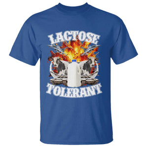 Funny Lactose Tolerant T Shirt Retro Pro-Dairy Ironic Cringe Meme TS02 Royal Blue Print Your Wear