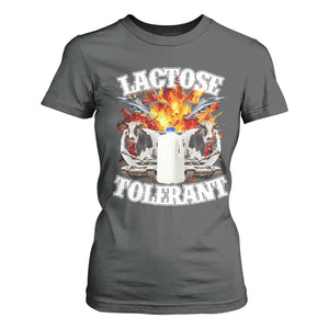 Funny Lactose Tolerant T Shirt For Women Retro Pro-Dairy Ironic Cringe Meme TS02 Dark Heather Print Your Wear