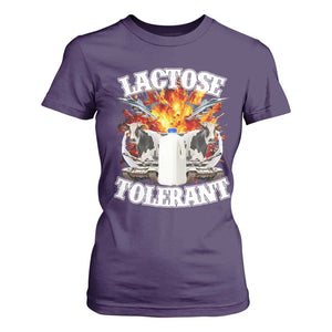 Funny Lactose Tolerant T Shirt For Women Retro Pro-Dairy Ironic Cringe Meme TS02 Purple Print Your Wear