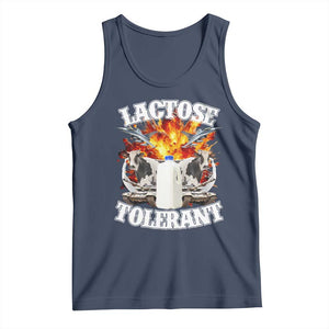 Funny Lactose Tolerant Tank Top Retro Pro-Dairy Ironic Cringe Meme TS02 Navy Print Your Wear