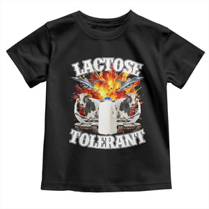 Funny Lactose Tolerant Toddler T Shirt Retro Pro-Dairy Ironic Cringe Meme TS02 Black Print Your Wear