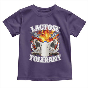 Funny Lactose Tolerant Toddler T Shirt Retro Pro-Dairy Ironic Cringe Meme TS02 Purple Print Your Wear