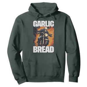 Skeleton Meme Hoodie Garlic Bread Flaming Biker On Fire Funny Edgy Hard Cringe TS02 Dark Forest Green Print Your Wear